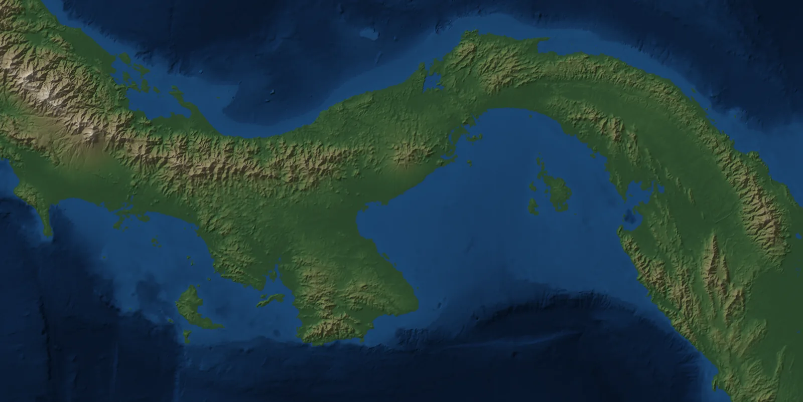 Mapa de Panamá con las cinco zonas que pueden producir sismos grandes
